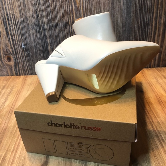 Charlotte Russe Slip on White Heels - Picture 4 of 5